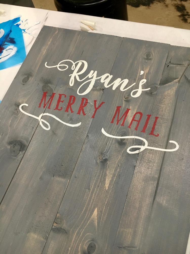 Painted wood sign